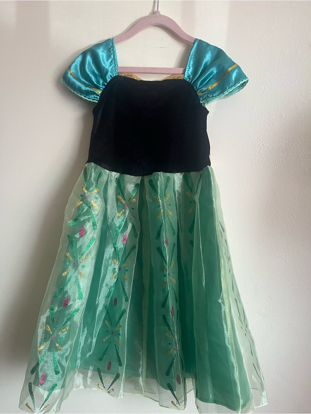 Princess Ana Girls' Aqua and Black Princess Costume Dress size 5/6 - Picture 4 of 8